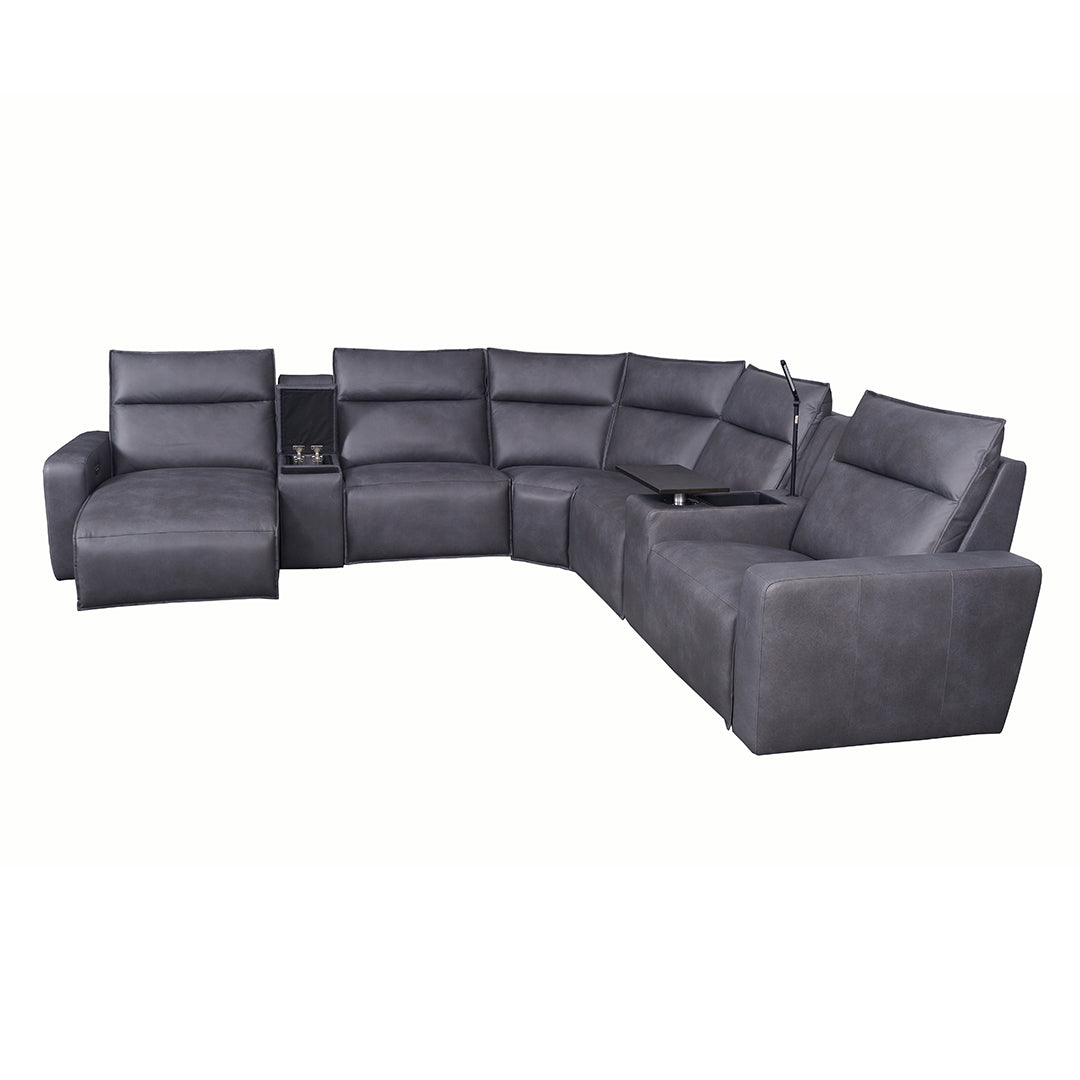 Sofá reclinable eléctrico Tahoe con chaise longue - Gris 