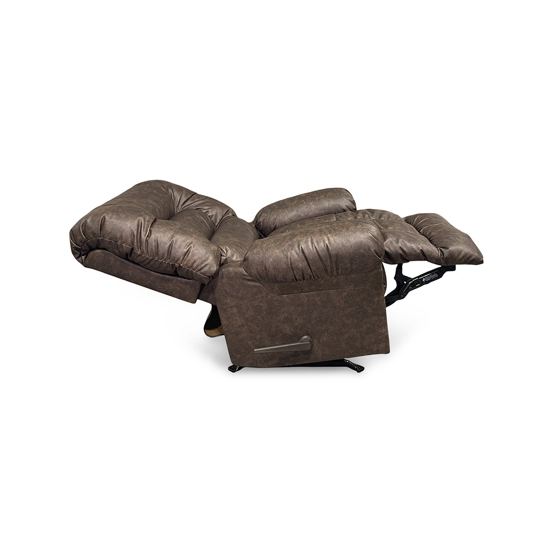 Seger Rocker Recliner from Best Home Furnishings in Brown Polyester, Made in USA - Reclined position