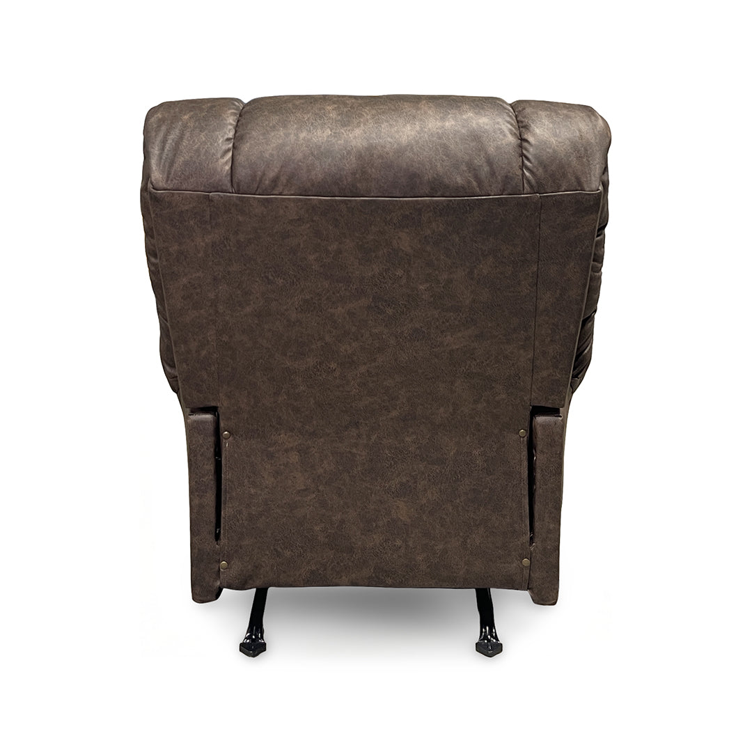 Seger Rocker Recliner from Best Home Furnishings in Brown Polyester, Made in USA - Reclined position