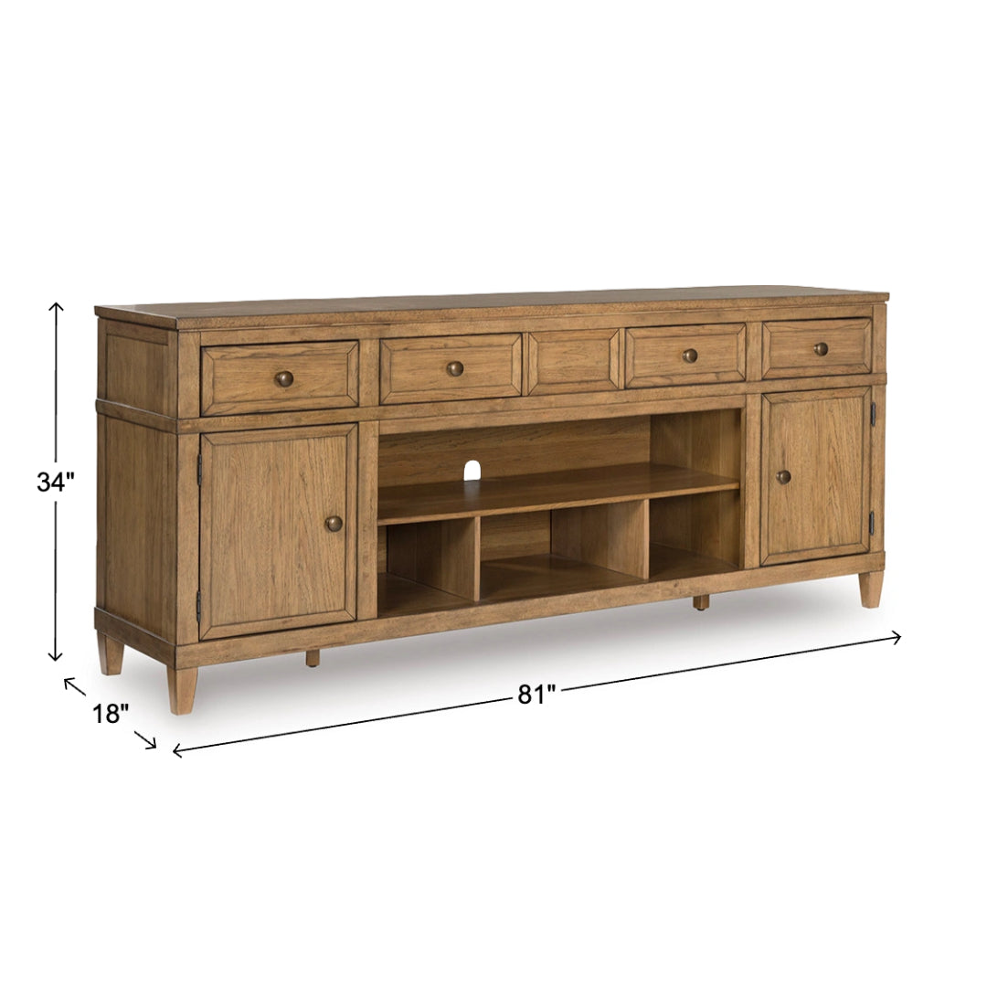 Sharlance TV Stand from Signature Design by Ashley in Brown Veneer - Beige finish