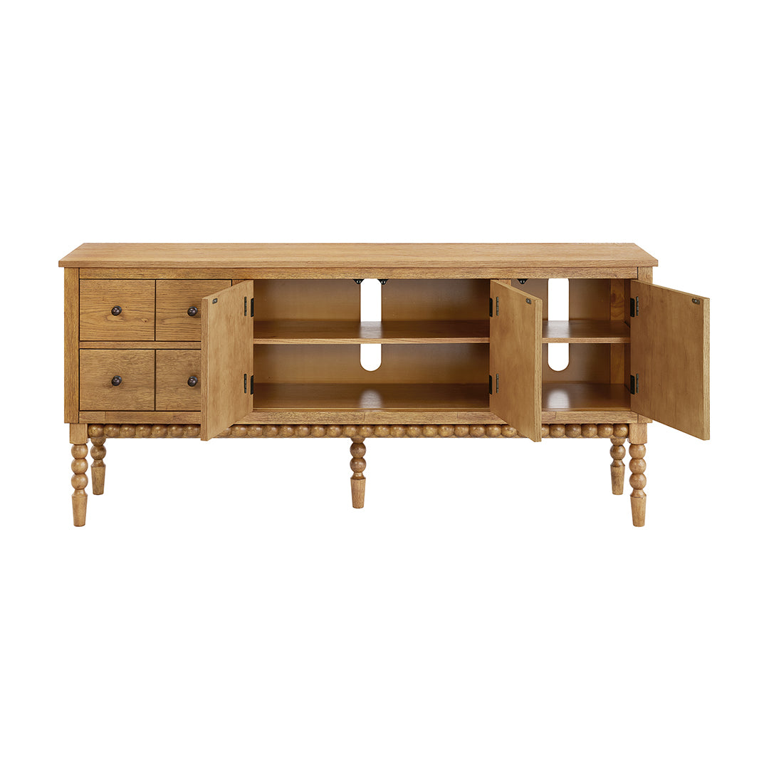 Mabel Console from Sandberg Furniture in Veneer with Wire Management - Open position
