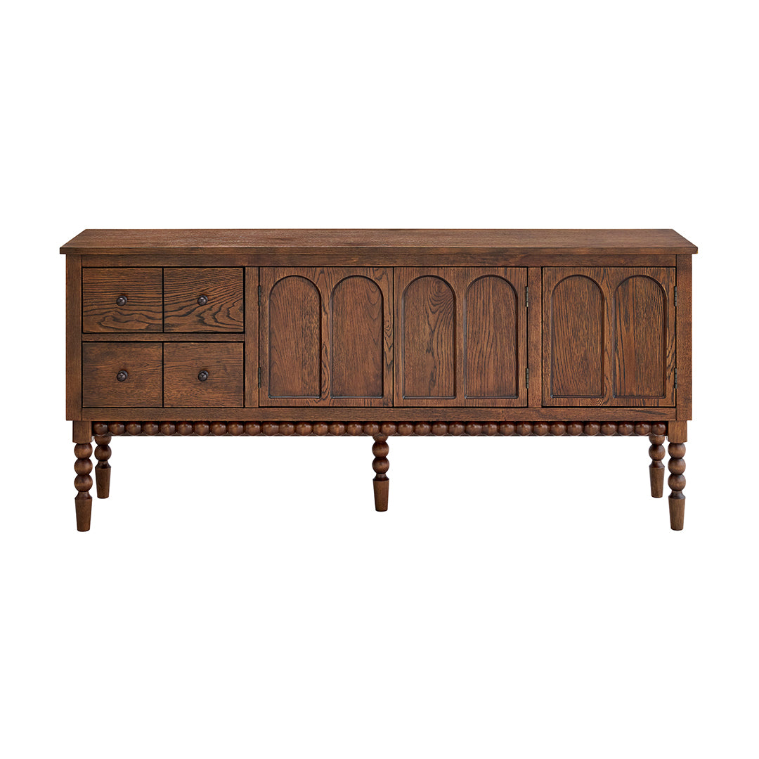 Mabel Console from Sandberg Furniture in Veneer with Wire Management - Closed position