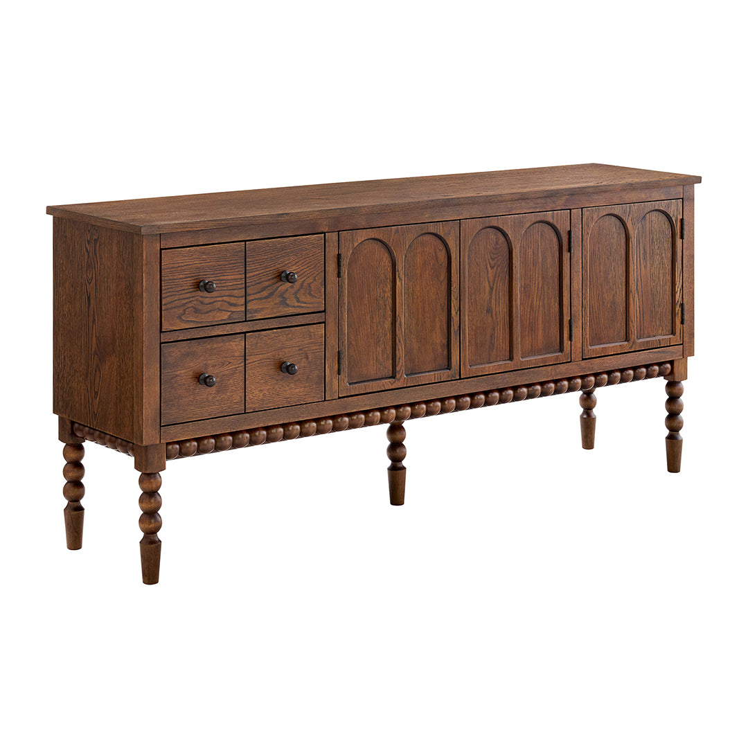 Mabel Console from Sandberg Furniture in Veneer with Wire Management - Angle view