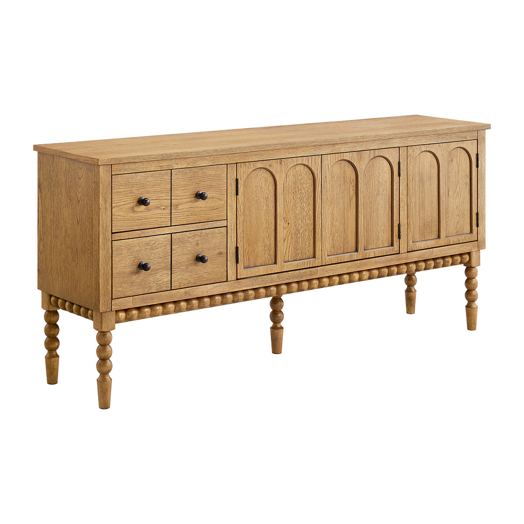 Mabel Console from Sandberg Furniture in Veneer with Wire Management - Angle view