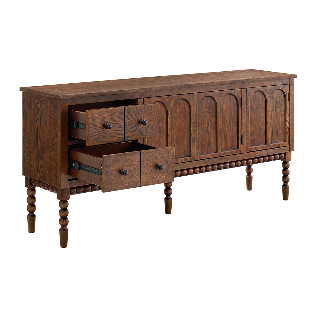 Mabel Console from Sandberg Furniture in Veneer with Wire Management - Angle view