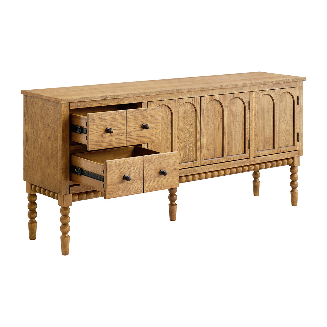 Mabel Console from Sandberg Furniture in Veneer with Wire Management - Angle view