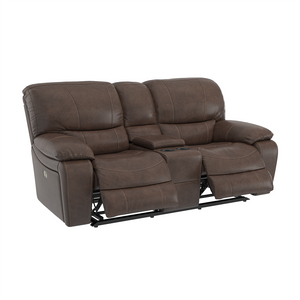 Dylan Leather Power Loveseat with Console