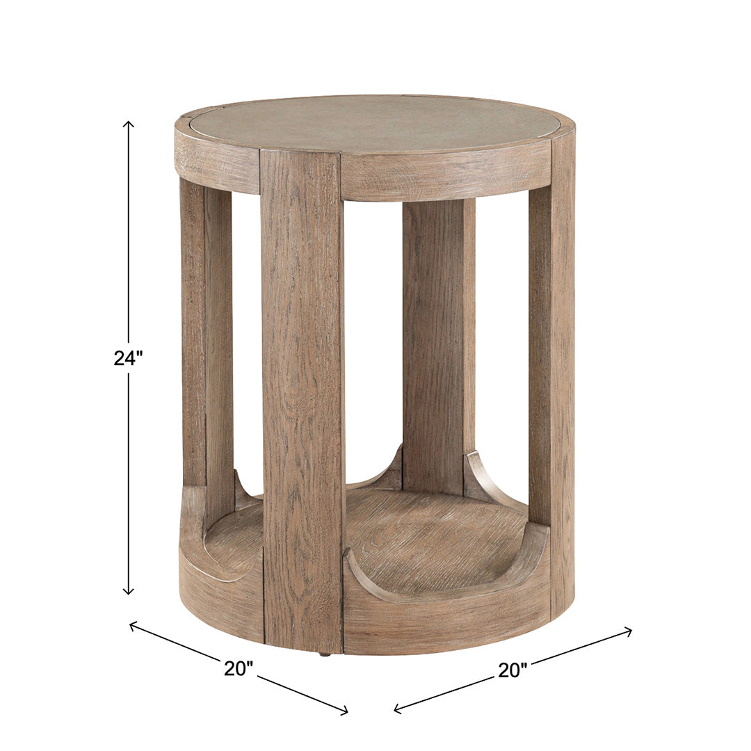 South Bend Round Side Table from Liberty Furniture in Brown - Side view