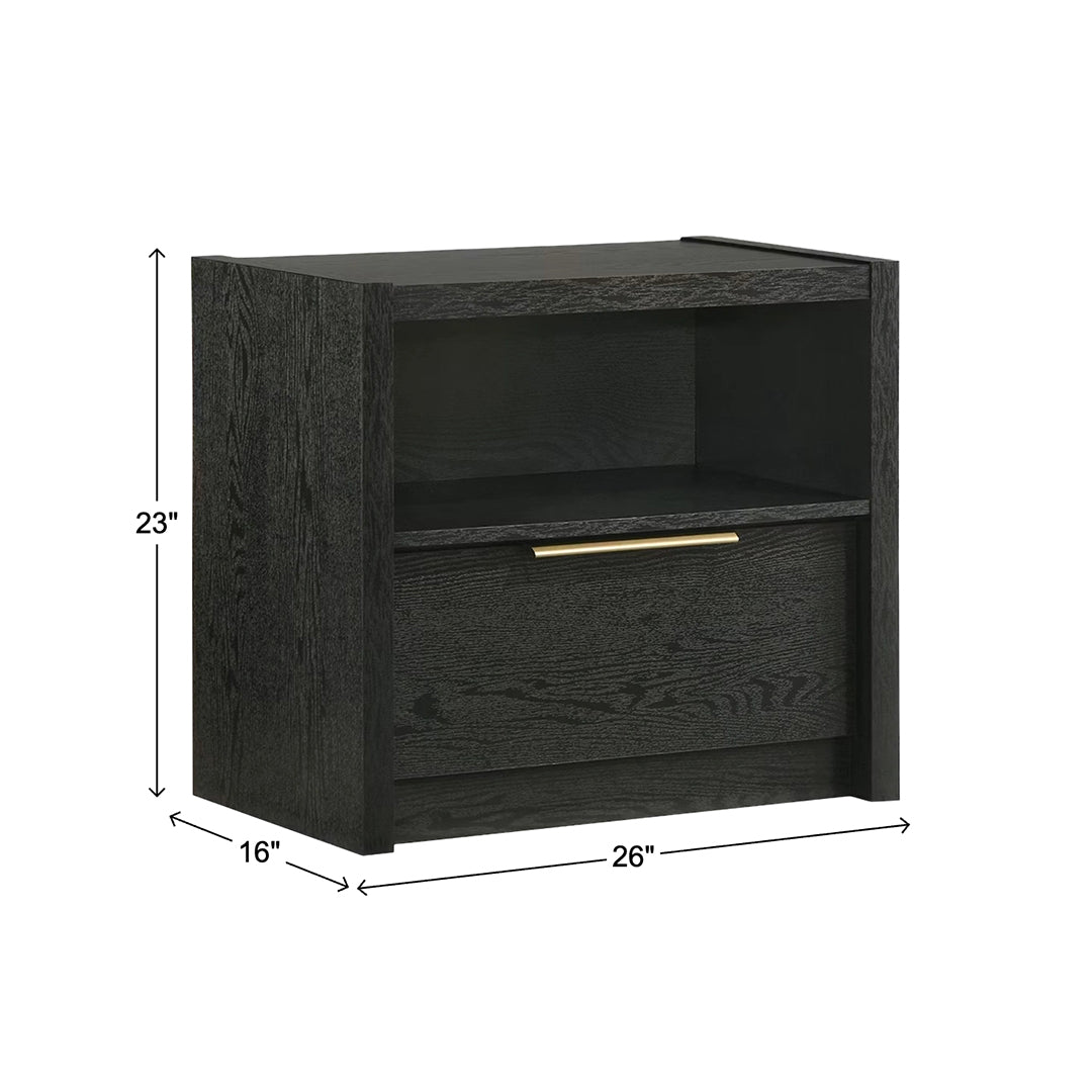 Southbend Nightstand from Elements International in Black - Beige finish