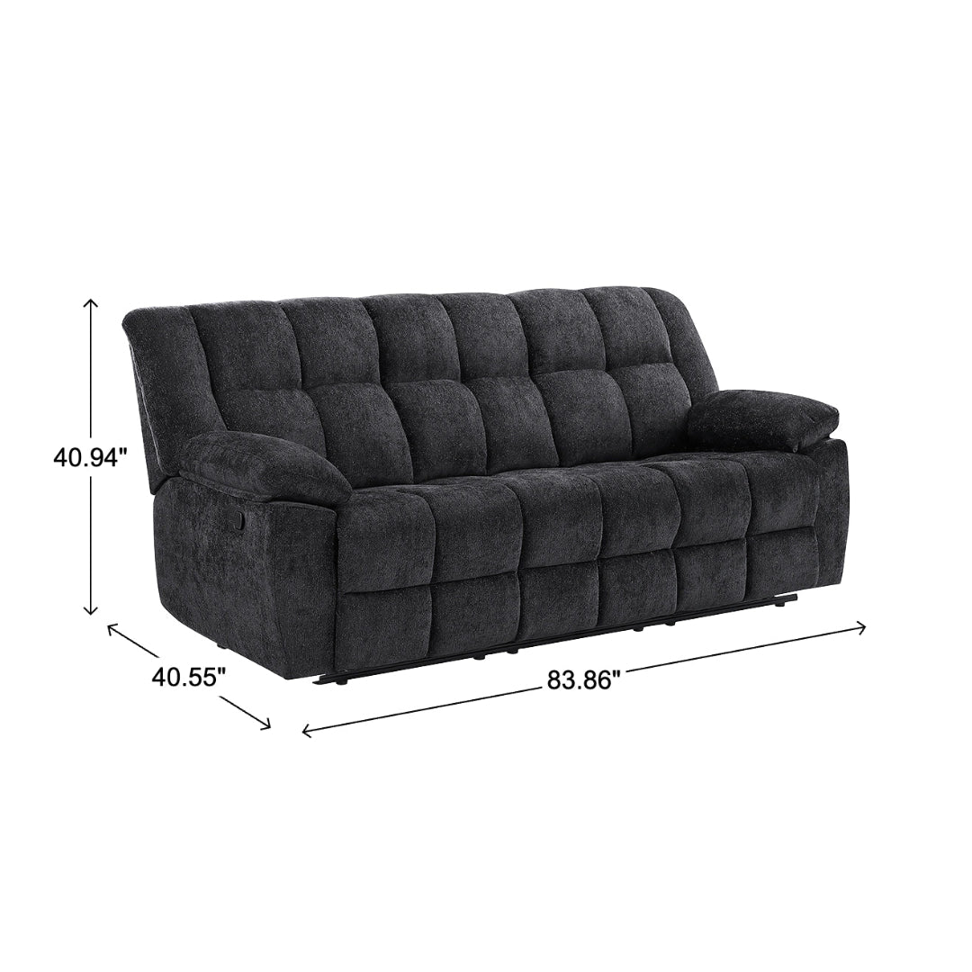 Gray Spellbinder Reclining Sofa from Global Furniture USA Inc. - Black finish