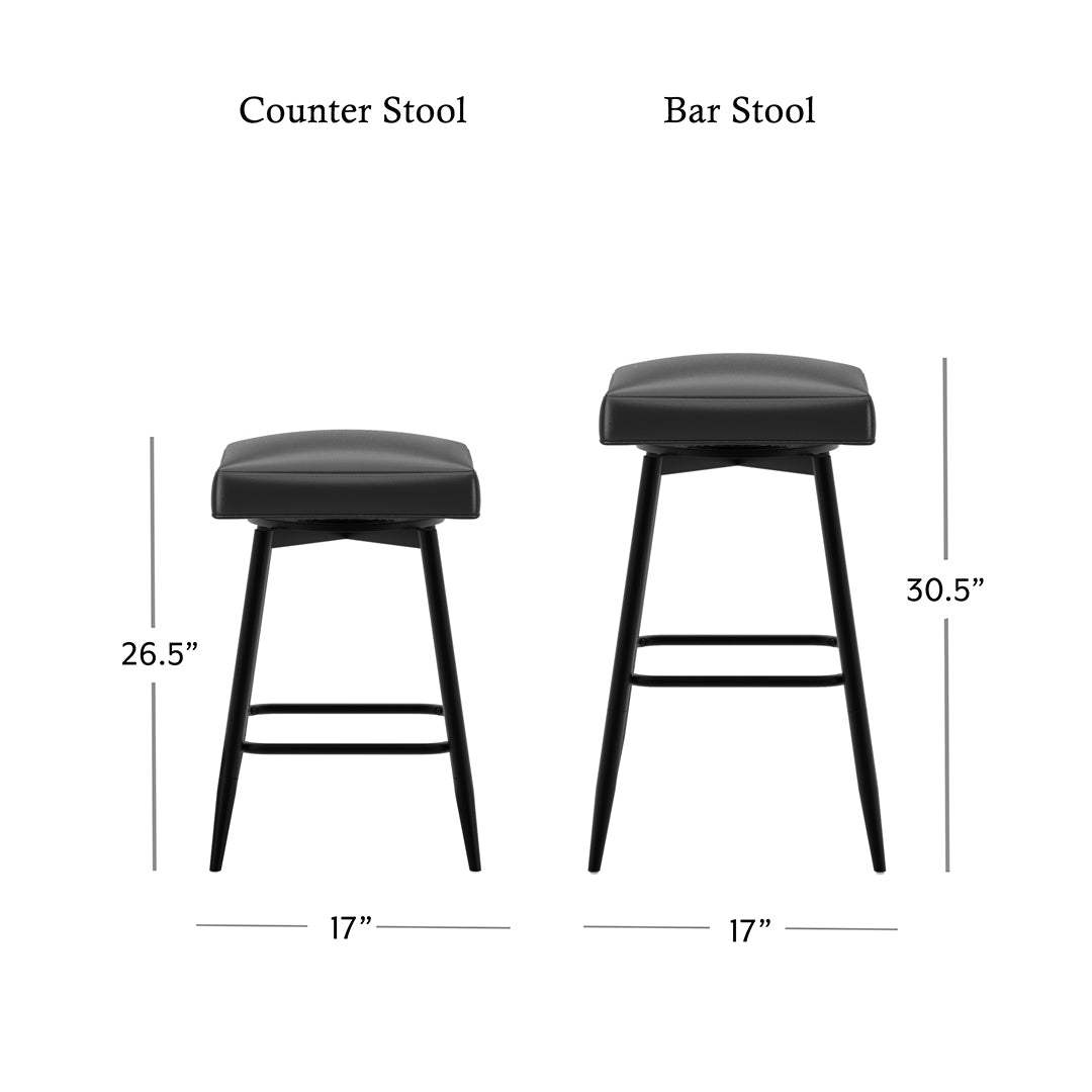 Square Bar Stool - Black