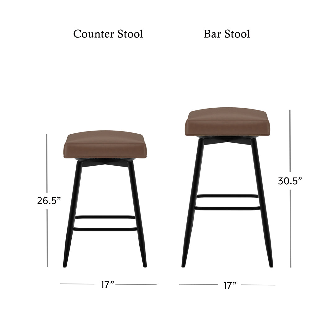 Square Bar Stool - Brown