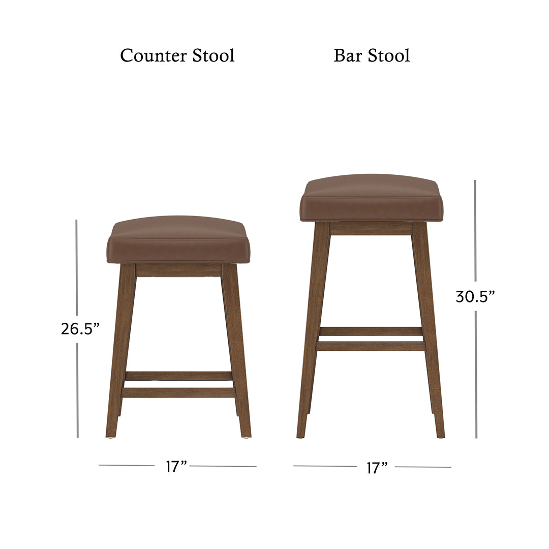 Square Bar Stool - Brown