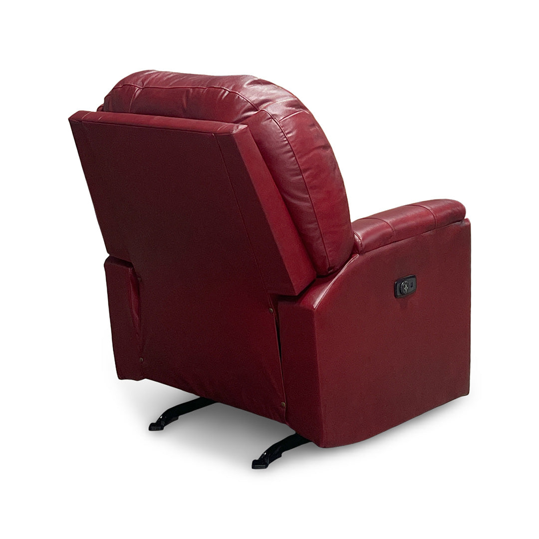 Suitably Leather Power Rocker Recliner