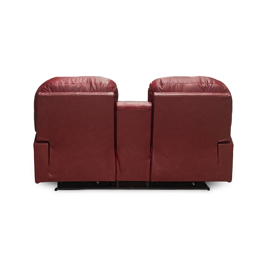 Suitably Leather Power Reclining Loveseat with Console