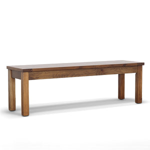 Sutter Mills Bench. Solid rustic hickory finished in Cappuccino. 16 inches wide, 58 inches deep, 18 inches high.