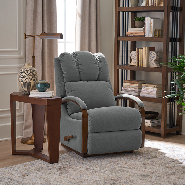 Harbor Town Swivel Glider Recliner from La-Z-Boy Incorporated in Blue, Made in USA - Alternate angle