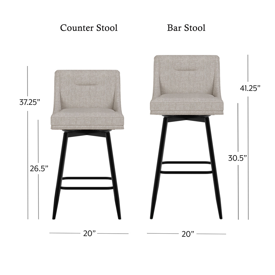 Tapered Bar Stool - Beige