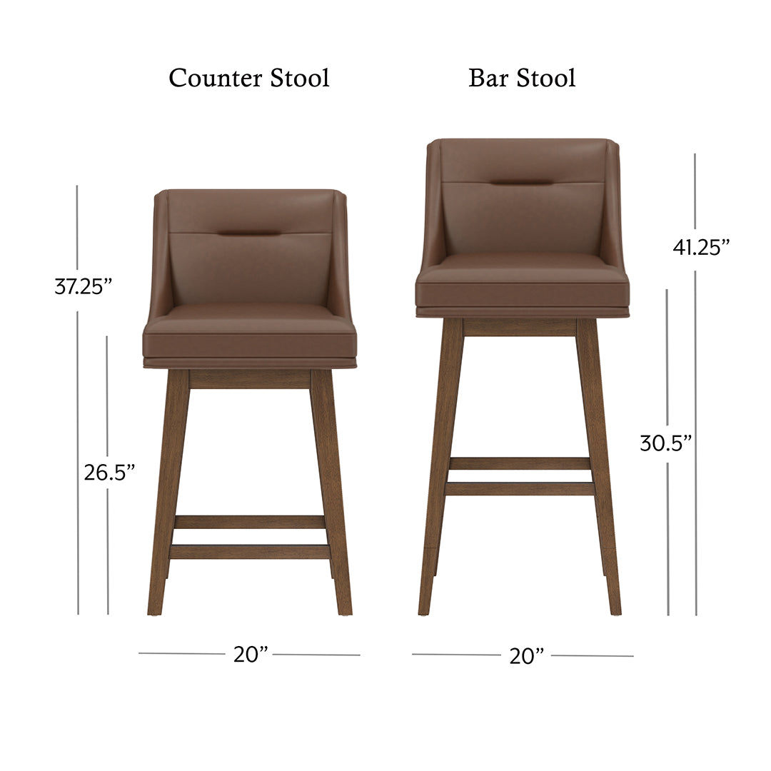 Tapered Bar Stool - Brown