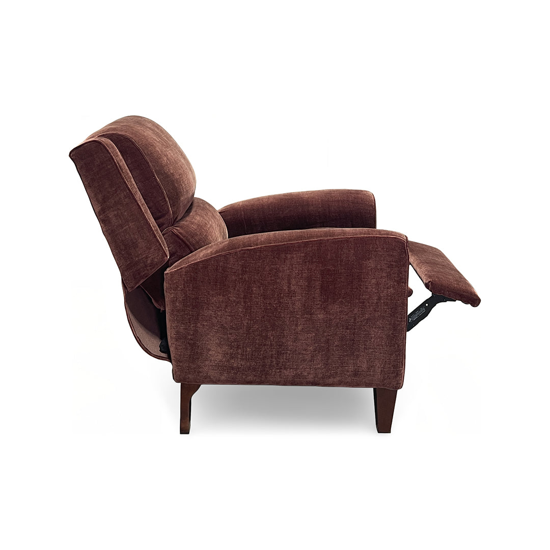 Thomas Press Back Recliner from Furniture Fair in Red Polyester, Made in USA - Back view