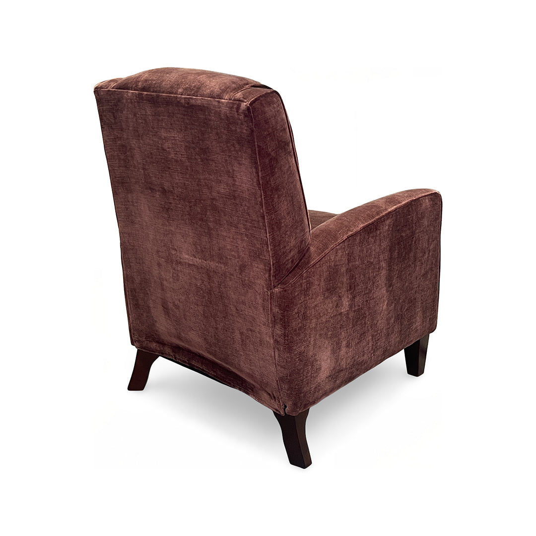 Thomas Press Back Recliner from Furniture Fair in Red Polyester, Made in USA - Back view