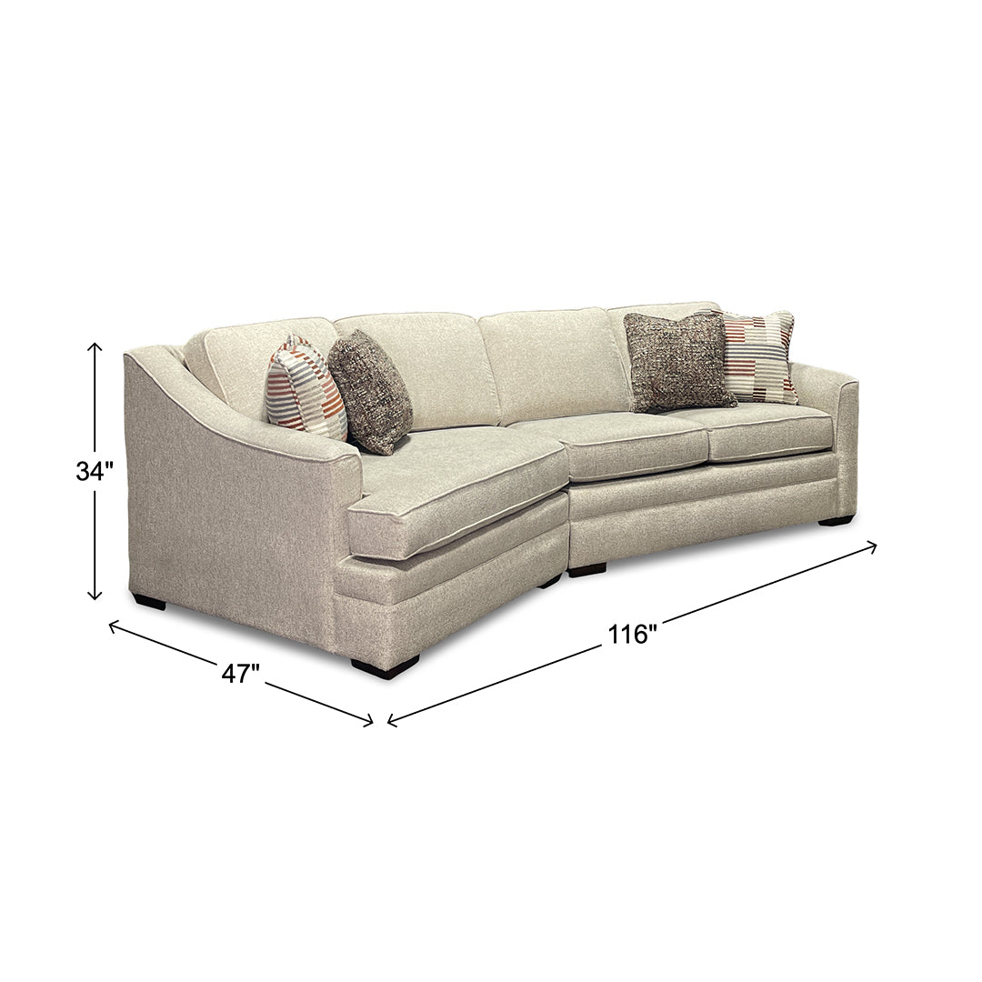 Thomas Sofa with Cuddler from England in Beige Polyester, Made in USA - Additional view 11