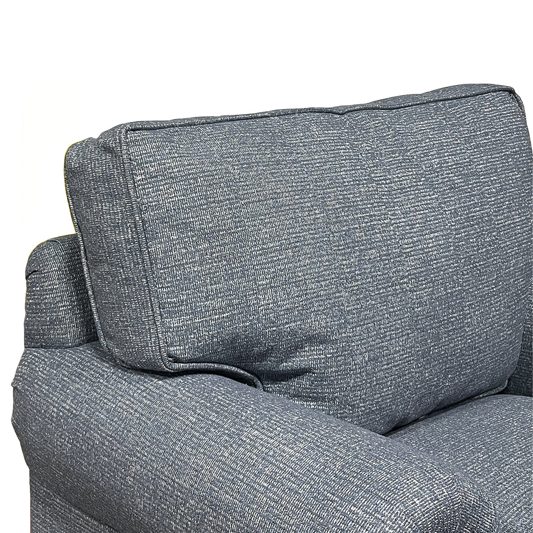 Tracy Chair from Hickorycraft (Craftmaster) in Blue Polyester with Nailhead Trim, Reversible Cushions, Made in USA - Additional view 7