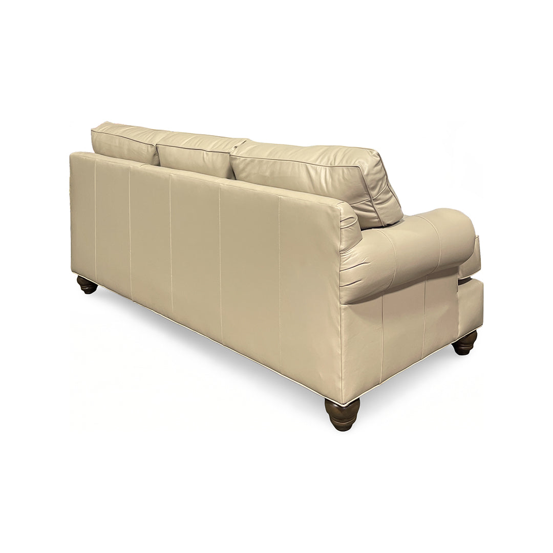 Tracy Leather Sofa from Hickorycraft (Craftmaster) in Beige, Made in USA - Overhead view