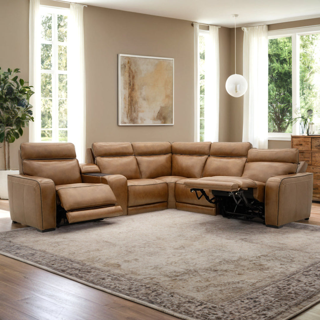 Tribeca Leather Power Reclining Sectional