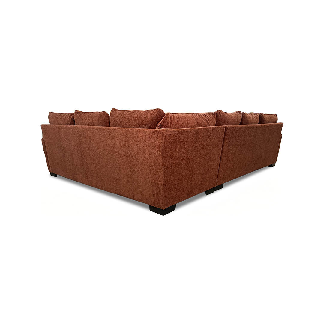 Troy Sectional (2-Piece) from Michael Nicholas Designs in Red Polyester with Accent Pillows, Hardwood Frame, Made in USA - Additional view 7