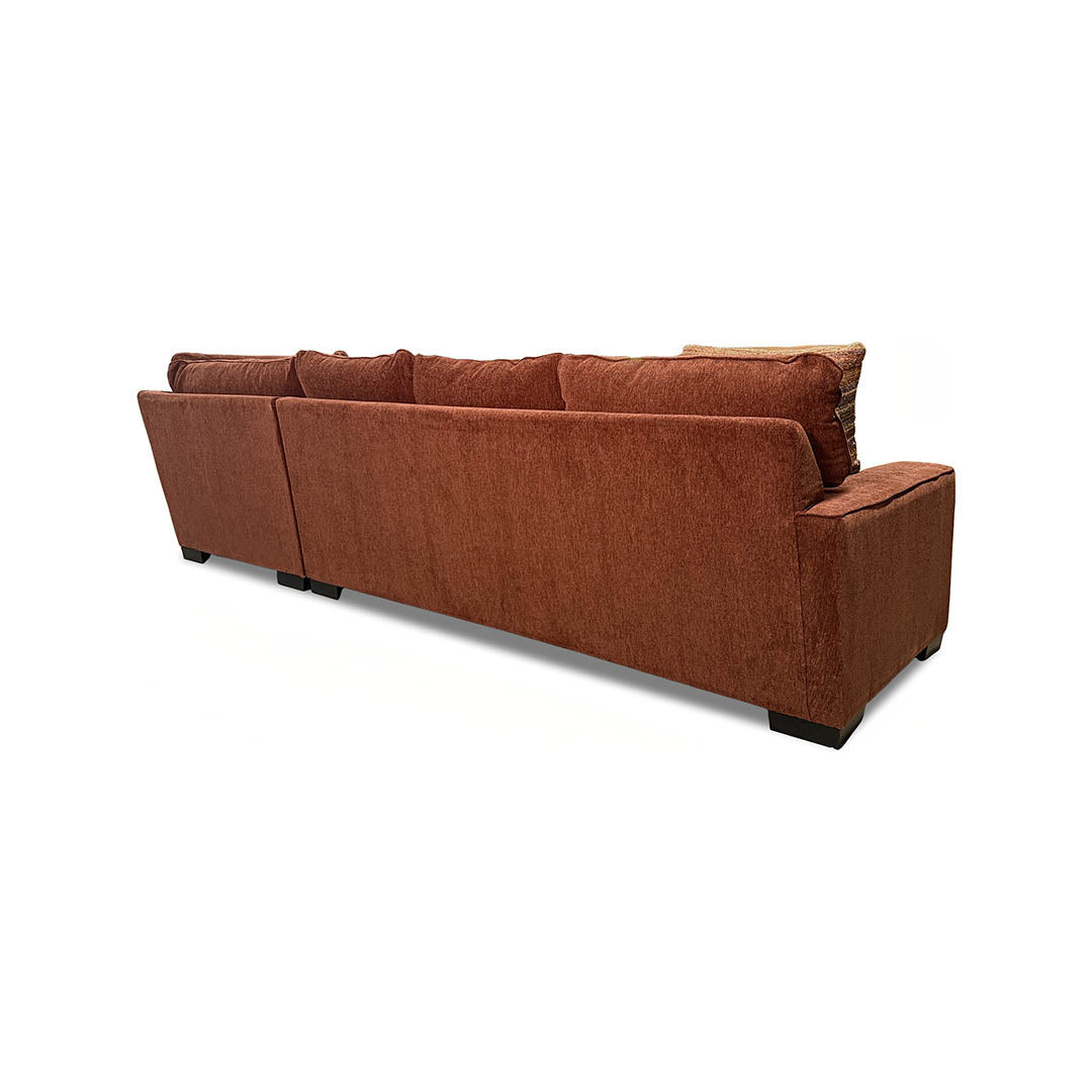 Troy Sectional (2-Piece) from Michael Nicholas Designs in Red Polyester with Accent Pillows, Hardwood Frame, Made in USA - Additional view 6