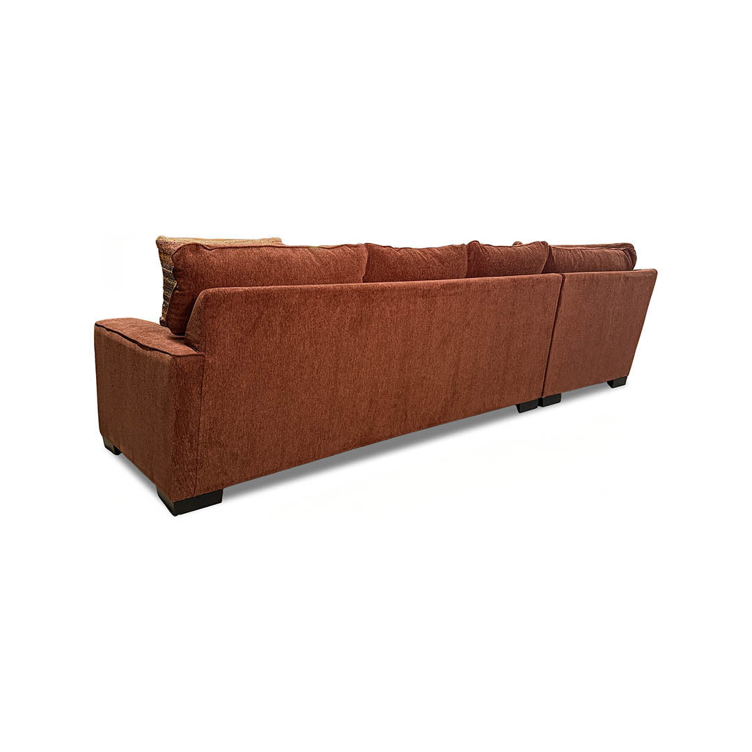 Troy Sectional II (2-Piece) from Michael Nicholas Designs in Red Polyester with Accent Pillows, Hardwood Frame, Made in USA - Additional view 6