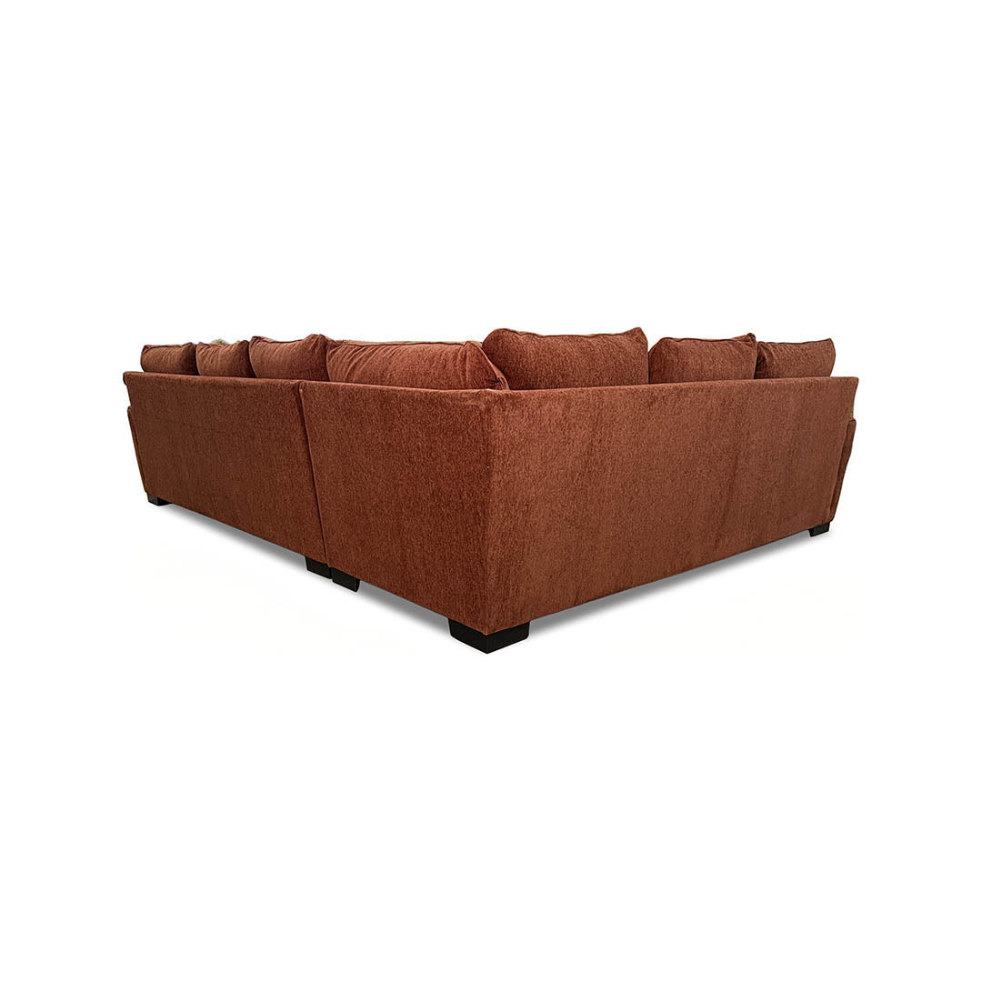 Troy Sectional II (2-Piece) from Michael Nicholas Designs in Red Polyester with Accent Pillows, Hardwood Frame, Made in USA - Additional view 7
