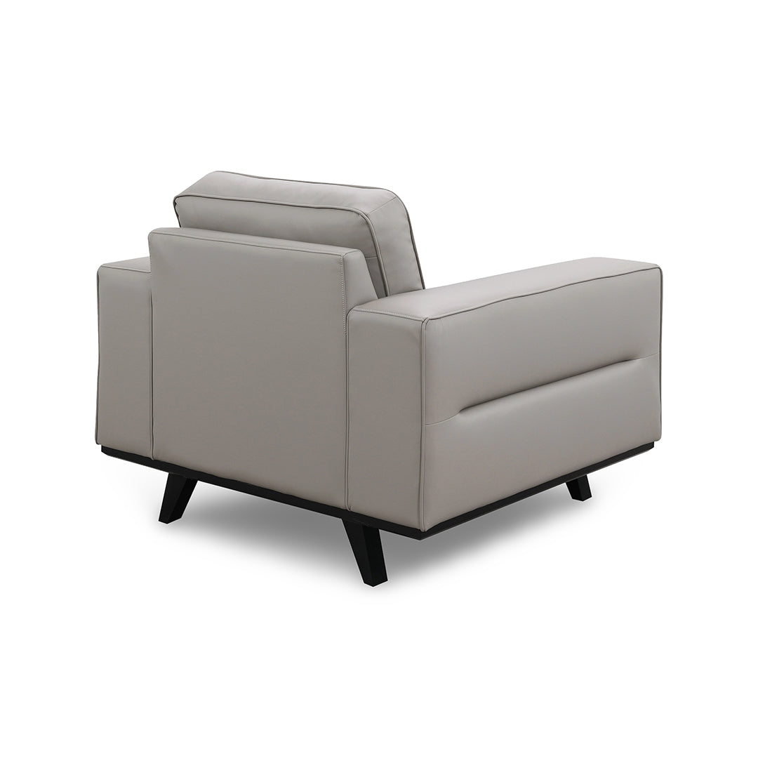 Dayton Sofa and Chair from Intercon in Gray Faux Leather / Leather-Look - Back view