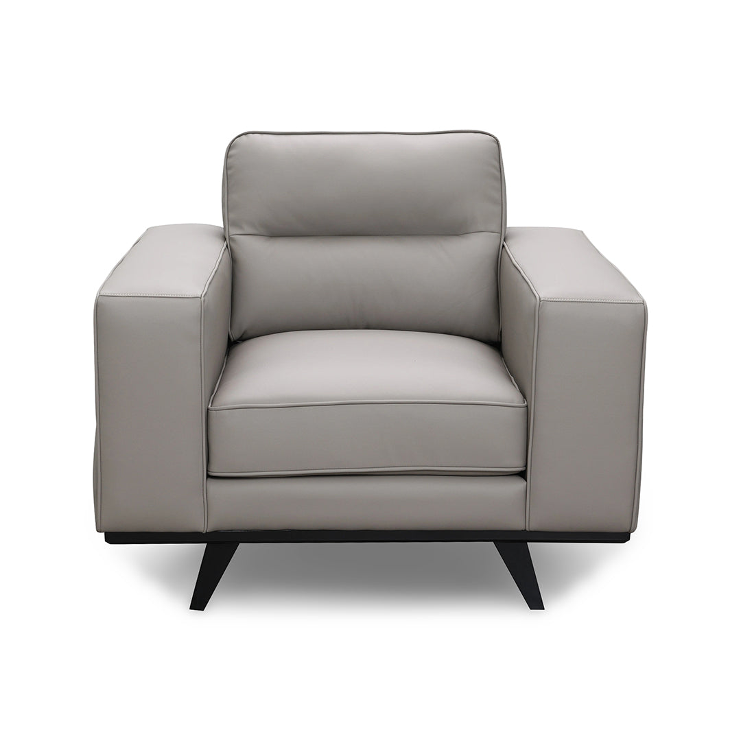 Dayton Sofa and Chair from Intercon in Gray Faux Leather / Leather-Look - Front view