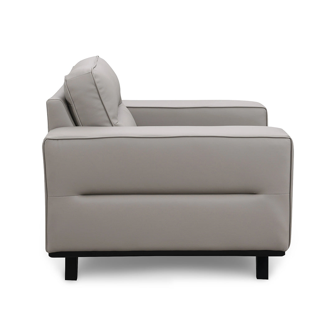 Dayton Sofa and Chair from Intercon in Gray Faux Leather / Leather-Look - Side view