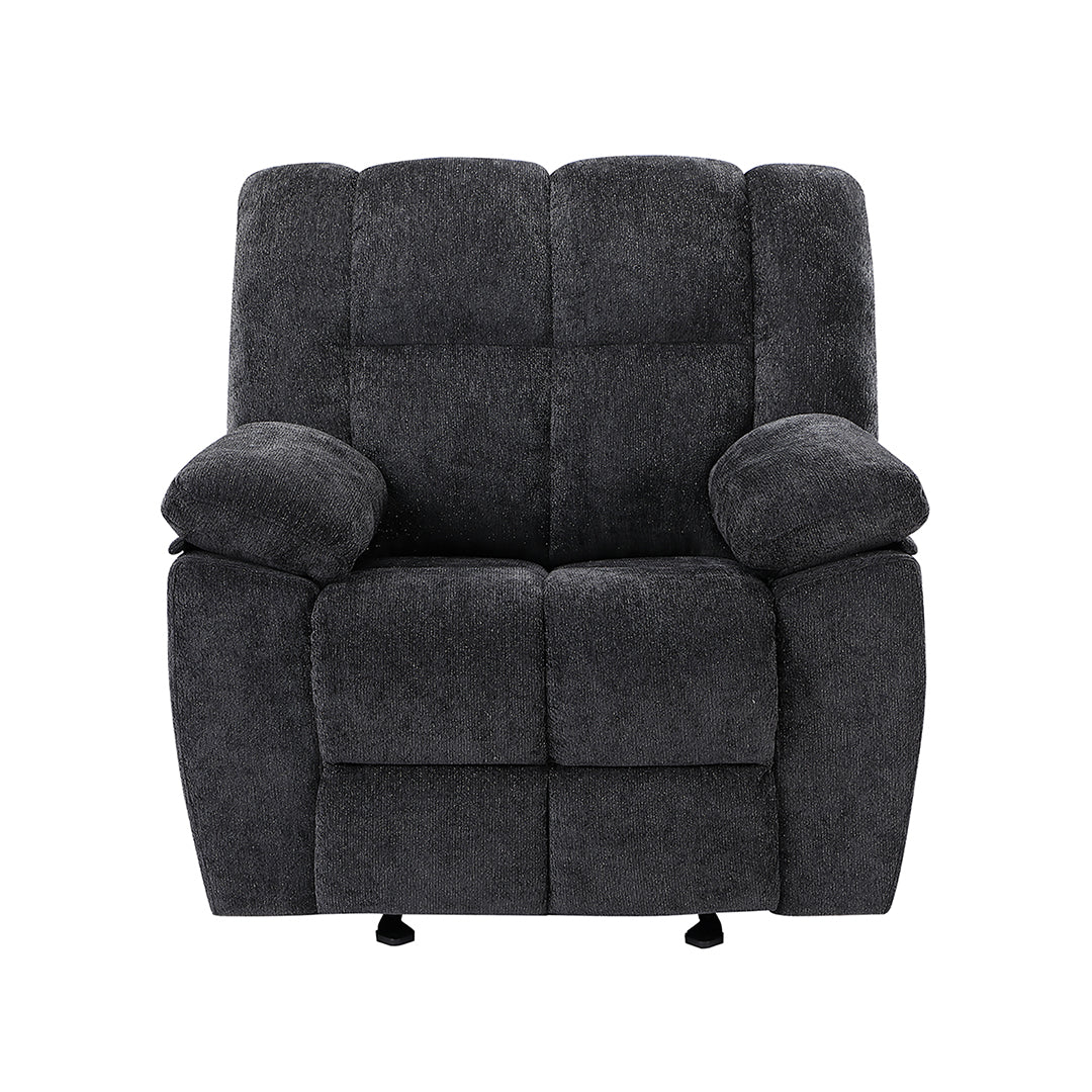 Gray Spellbinder Glider Recliner from Global Furniture USA Inc. - Black finish