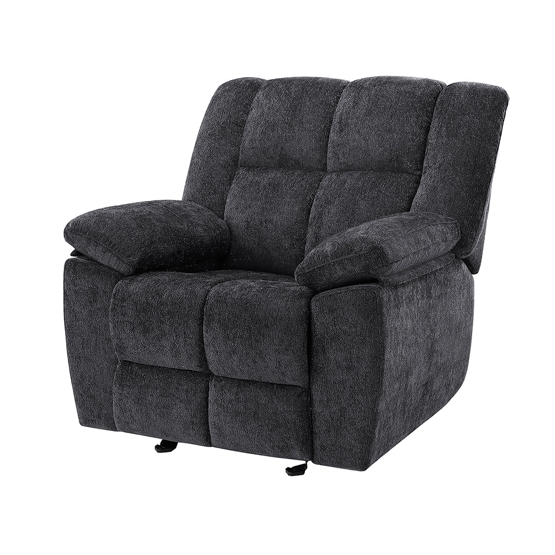 Gray Spellbinder Glider Recliner from Global Furniture USA Inc. - Black finish