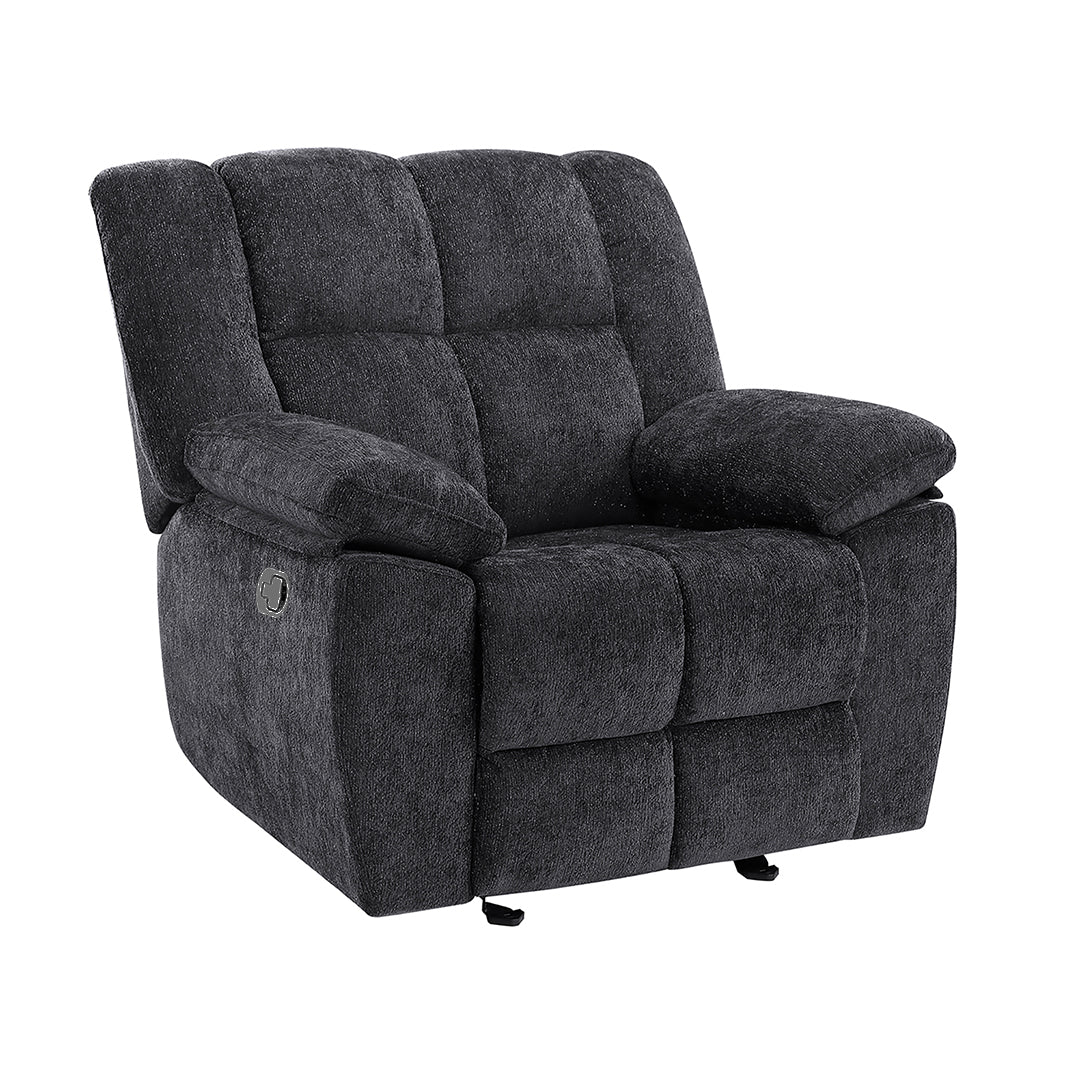 Gray Spellbinder Glider Recliner from Global Furniture USA Inc. - Black finish