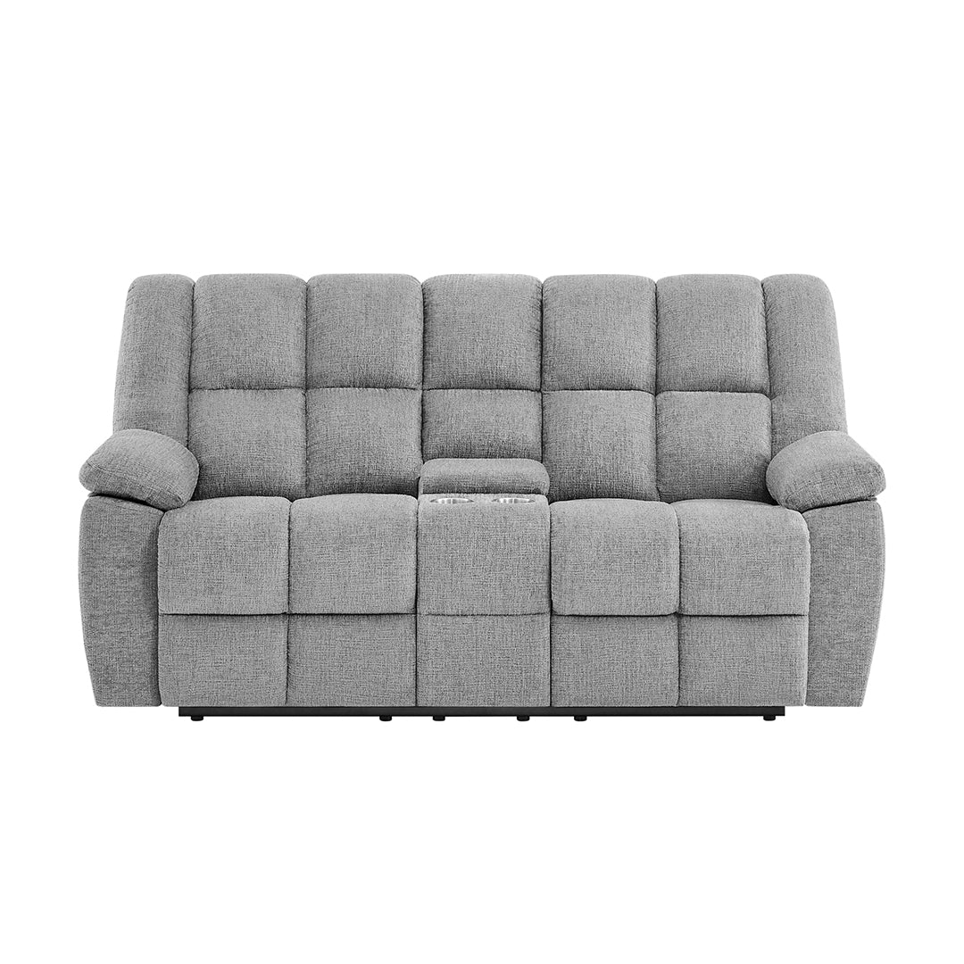 Gray Spellbinder Reclining Loveseat with Console with Cup Holders from Global Furniture USA Inc. - Alternate angle