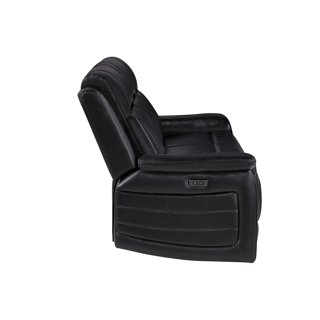 Black Faux Leather / Leather-Look Wade Power Reclining Sofa and Loveseat with Power Recline, USB Port from Global Furniture USA Inc. - Additional view 5