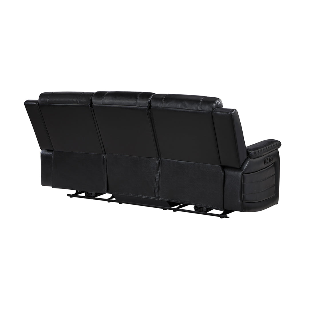 Black Faux Leather / Leather-Look Wade Power Reclining Sofa with Power Recline, USB Port from Global Furniture USA Inc. - Additional view 5