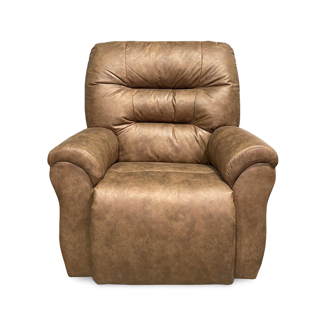 Unity Power Rocker Recliner from Furniture Fair in Brown Performance Fabric with Power Headrest, Power Recline, Made in USA - Reclined position