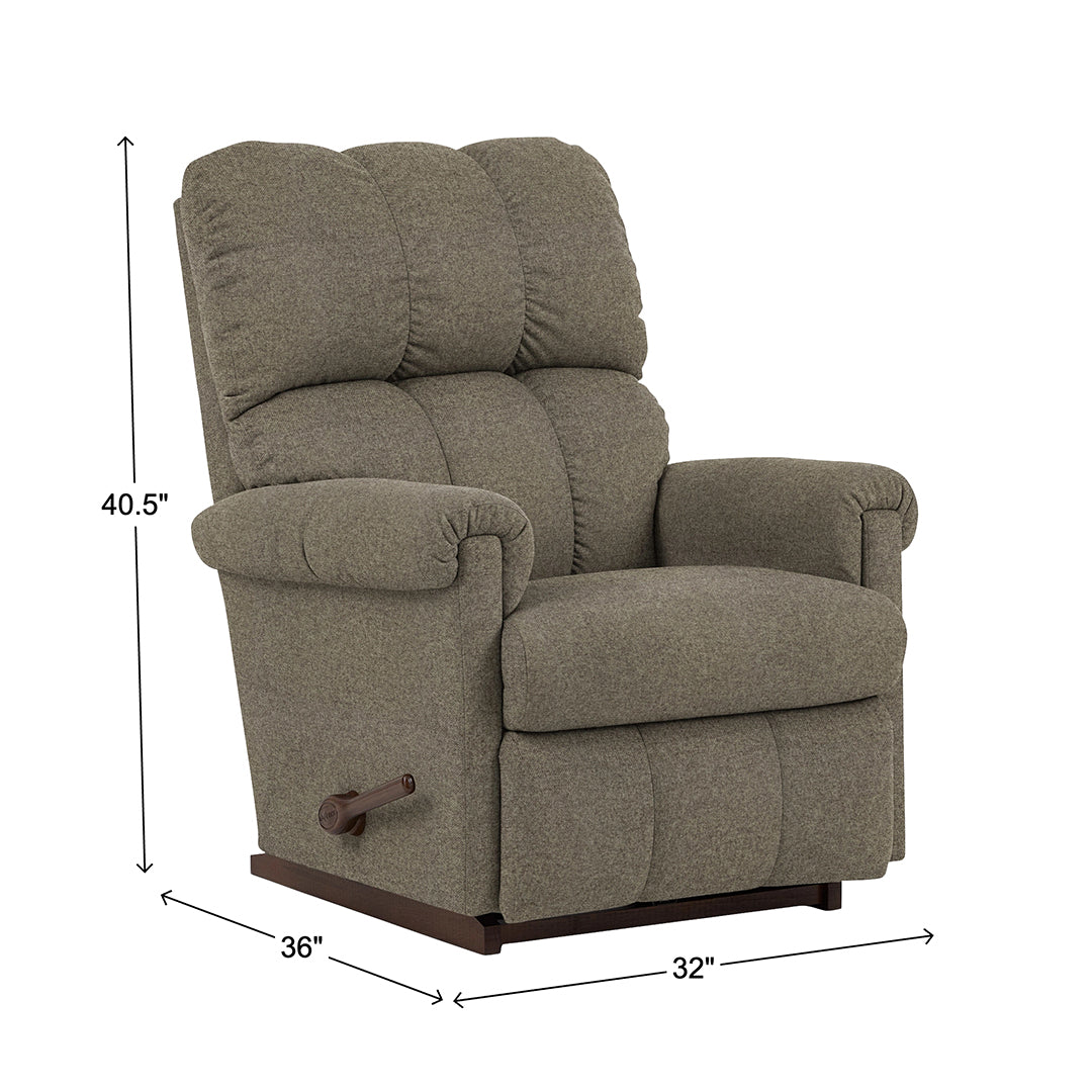 Vail Rocker Recliner from La-Z-Boy Incorporated in Brown, Made in USA - Reclined position