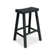 black wooden saddle counter stool