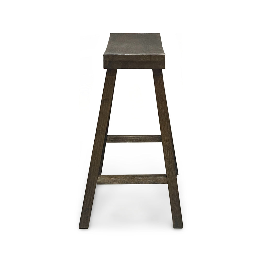 dark brown saddle counter stool