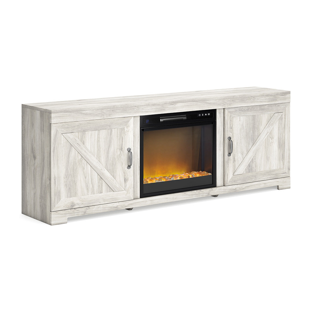 Mueble de TV Bellaby de 63 pulgadas from Signature Design by Ashley in Blanco - Angle view