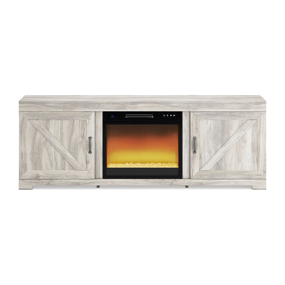 Mueble de TV Bellaby de 63 pulgadas from Signature Design by Ashley in Blanco with Wire Management, Fireplace - Additional view 9