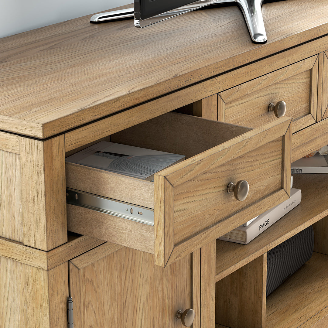 Sharlance TV Stand from Signature Design by Ashley in Brown Veneer - Closeup detail