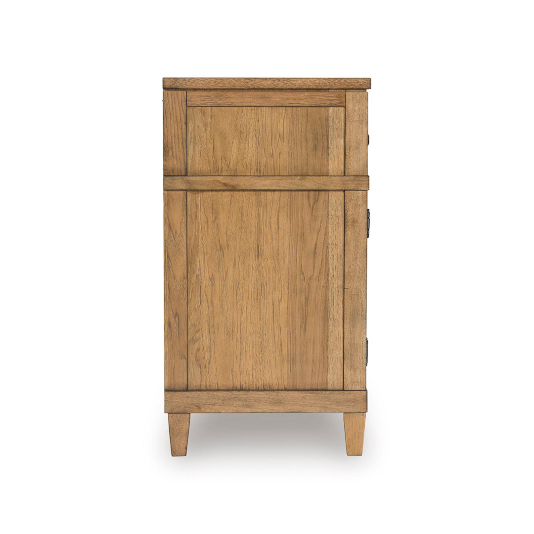 Sharlance TV Stand from Signature Design by Ashley in Brown Veneer - Side view